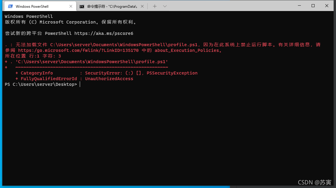 PowerShell报错截图
