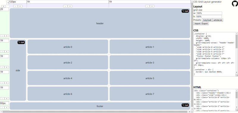 Vue Grid generator tool by Masaya Kazama