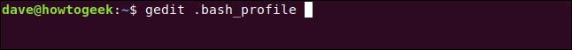 gedit .bash_profile in a terminal window.
