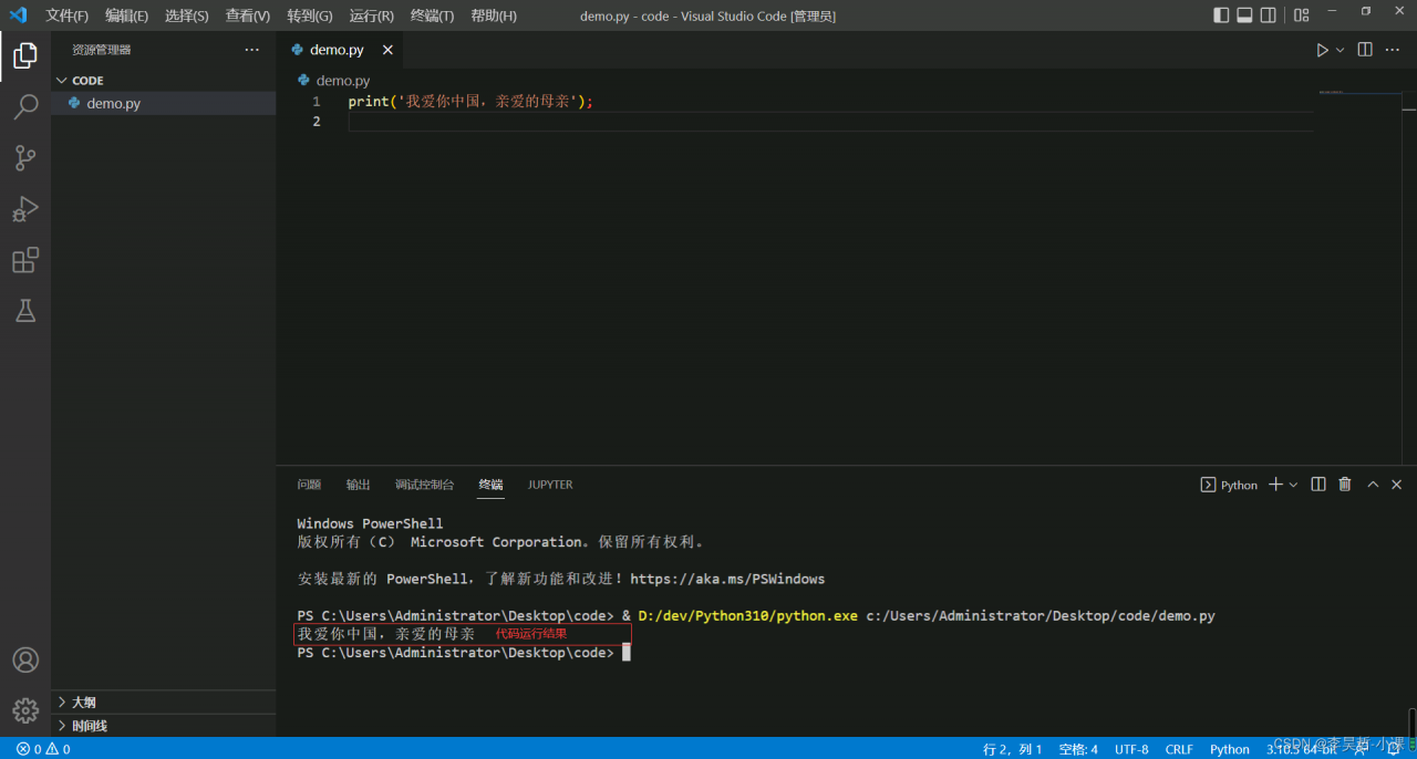 vdcode 运行 python 代码