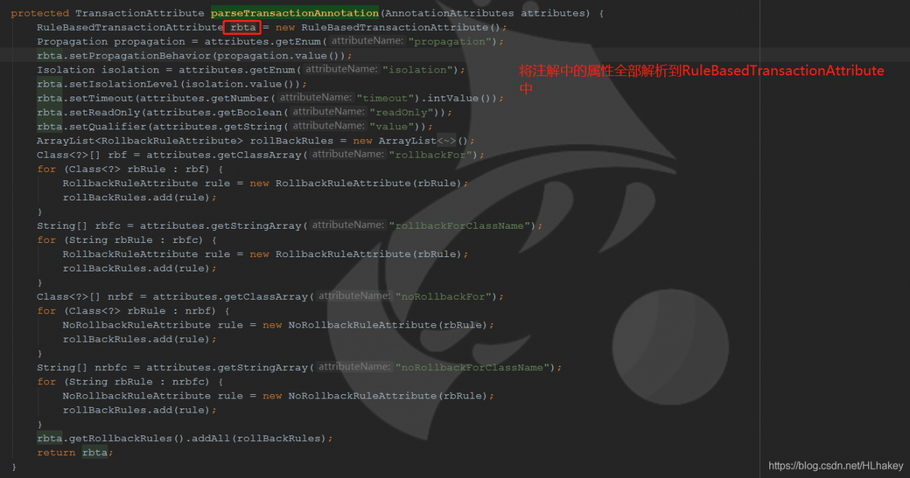 parseTransactionAnnotation方法详细
