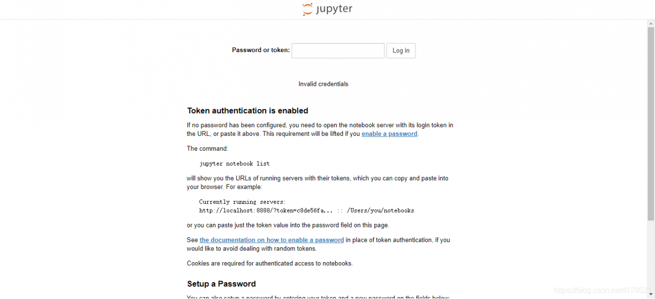 Jupyter notebook token 