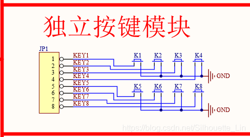 51单片机的独立按键电路在这里插入图片描述
