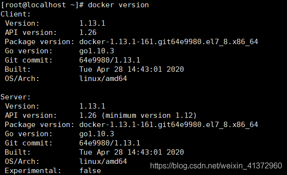 docker version