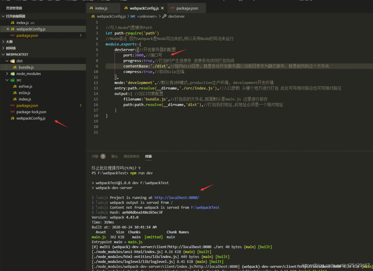 Webpack dev server 