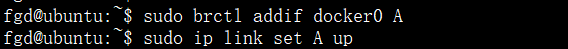 绑定 A 接口到网桥 dcker0