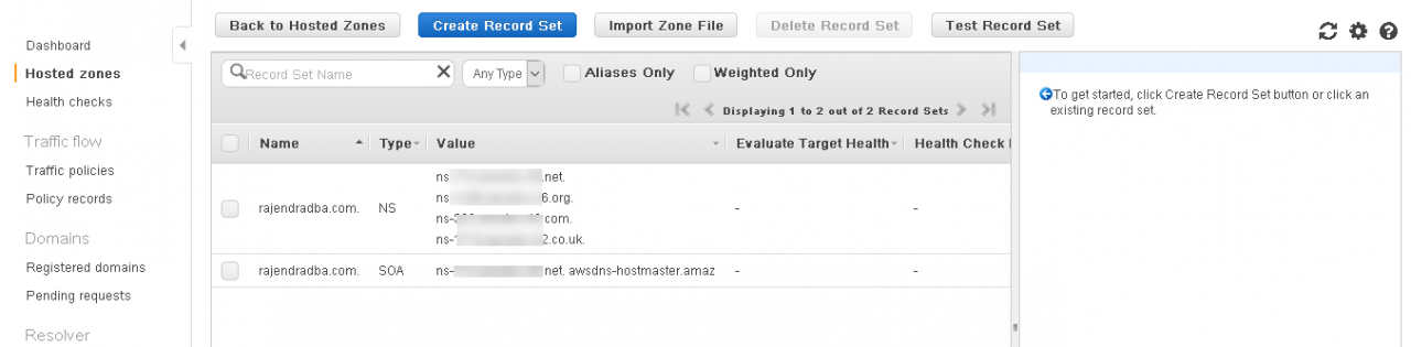 Hosted zones