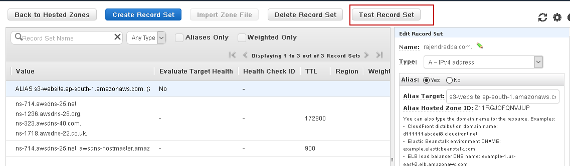Test record set.