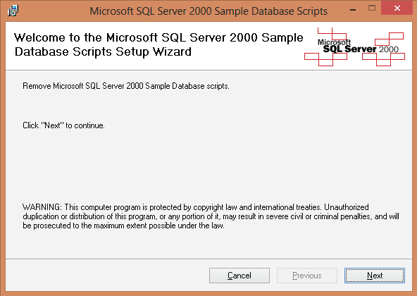 Microsoft SQL Server 2000示例数据库脚本