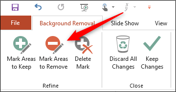 Mark areas to remove