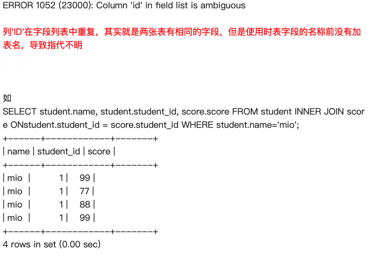 Column u id in field list is ambiguous 