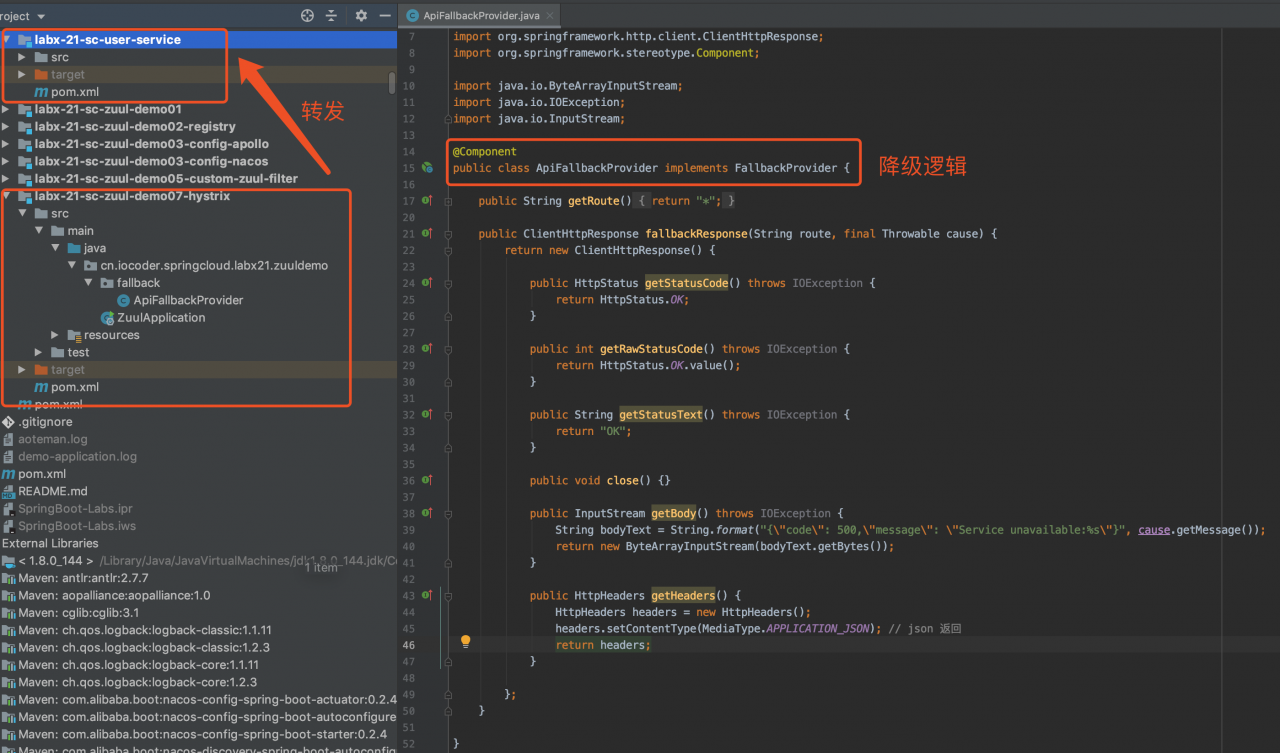 `labx-21-sc-zuul-demo07-hystrix` 项目 