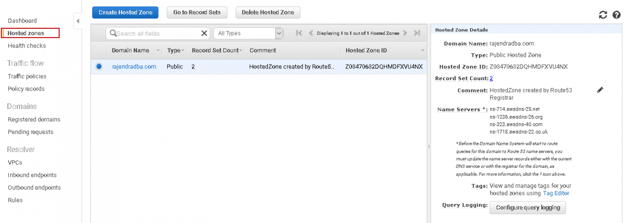 Create DNS ‘A’ record for custom domain