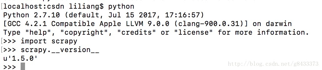 scrapy版本1.5.0