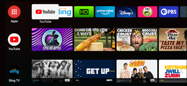 android tv home screen