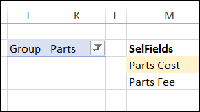 list of all fields in the group
