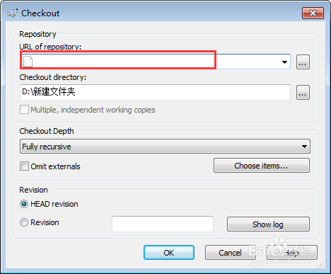 使用svn向指定文件夹下载数据