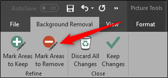 Mark areas to remove