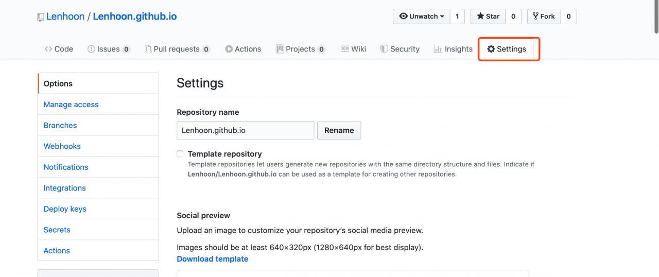 打开GitHubPagesSetting选项
