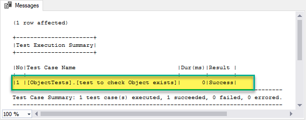Test to check object exists has passed.