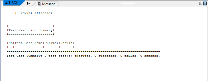 SQL unit testing dry run using tSQLt