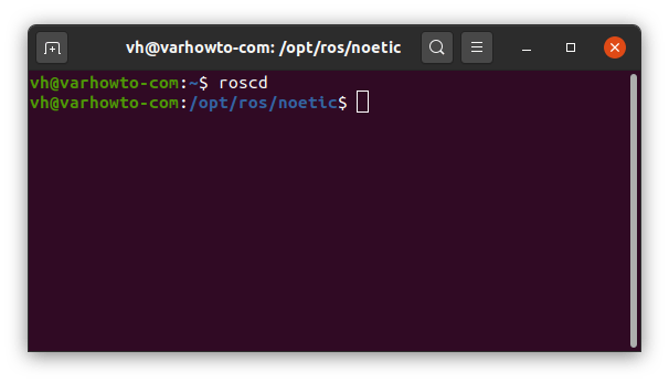 通过运行 roscd 验证 ROS Noetic 是否安装在 Ubuntu 20.04 上