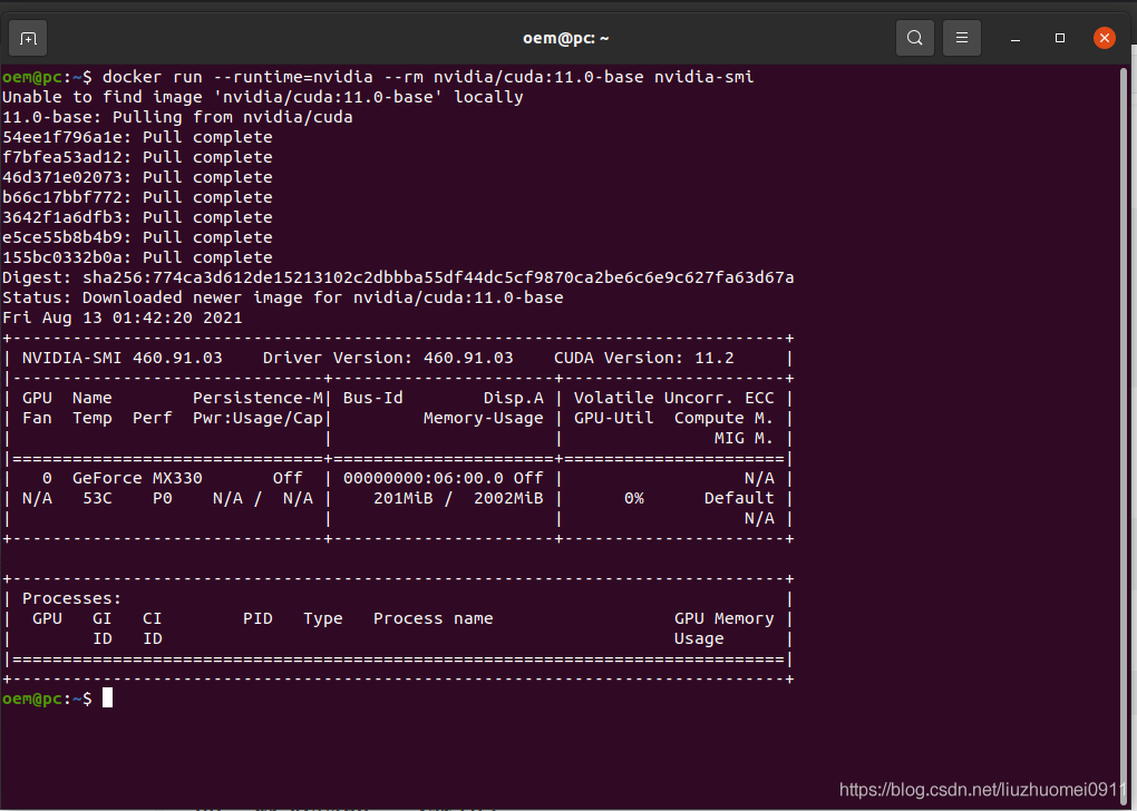 测试nvidia-docker