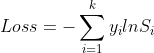 Loss=-\sum_{i=1}^{k}y_{i}lnS_{i}
