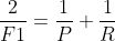 \frac{2}{F1}=\frac{1}{P}+\frac{1}{R}
