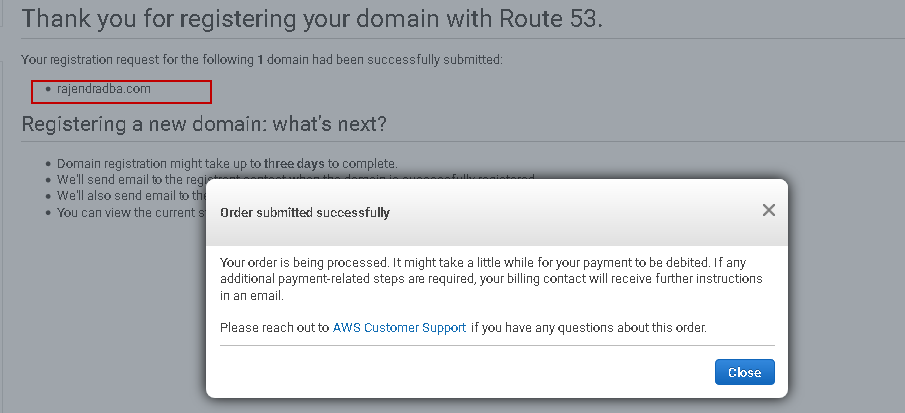 Order for a domain