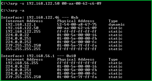 Add Static ARP Entry
